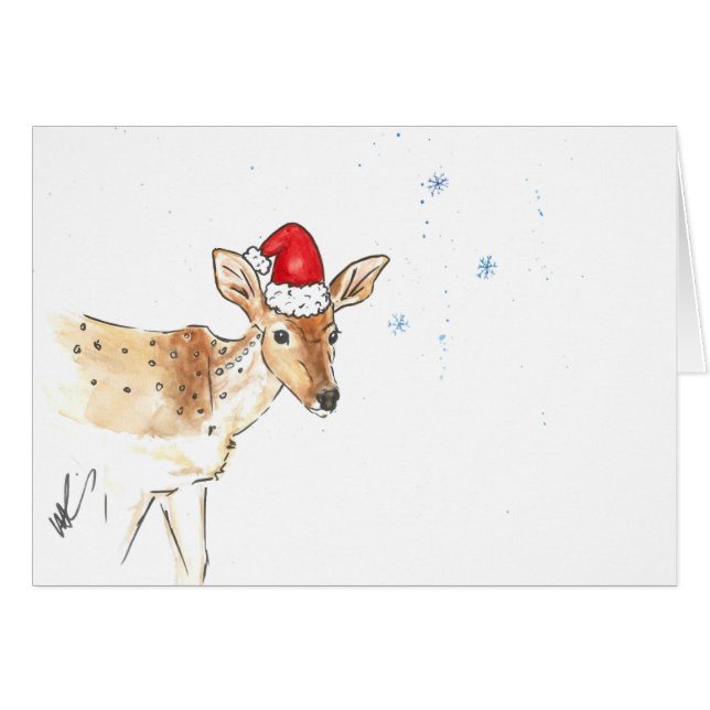 Deer Christmas Card (Front Horizontal)