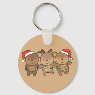 Deer Christmas Christmas Animals Cute Deer Keychai Key Ring
