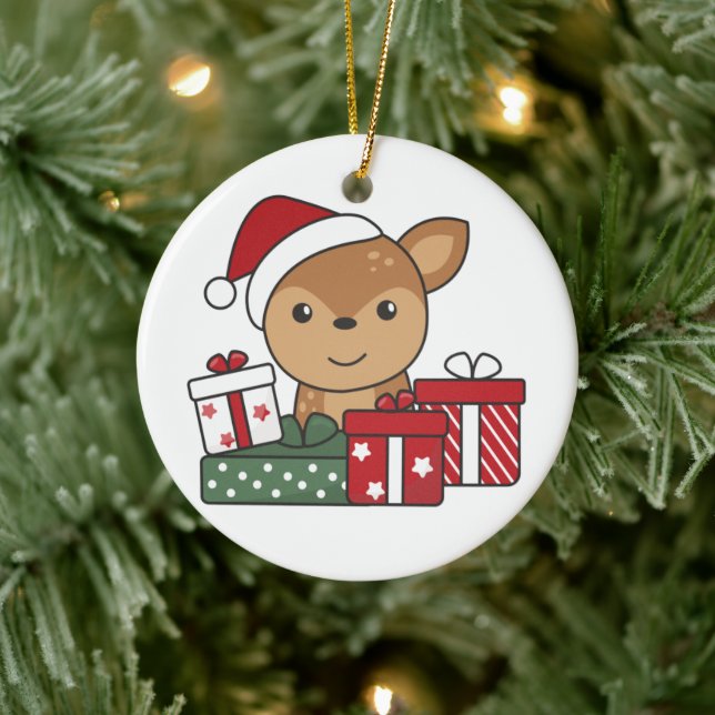 Deer Christmas Gift Winter Animals Deer Ceramic Or Tree Decoration (Tree)
