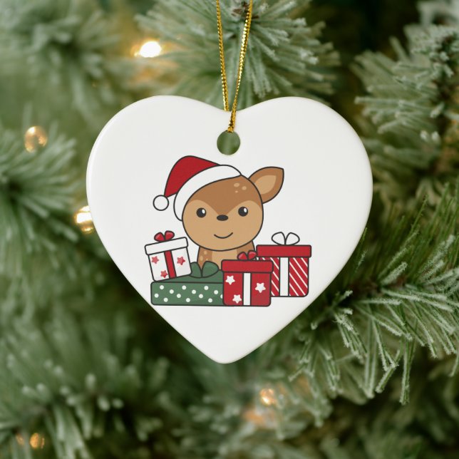 Deer Christmas Gift Winter Animals Deer Ceramic Or Tree Decoration (Tree)