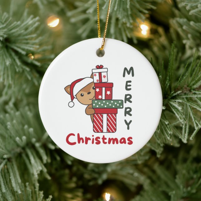 Deer Christmas Gift Winter Animals Deer Ceramic Tree Decoration (Tree)