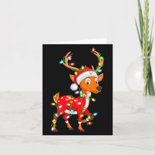 Deer Christmas Lights Santa Costume Cute Animal Xm Card