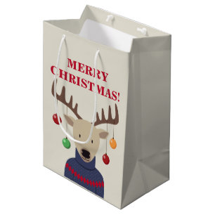 Deer Christmas Medium Gift Bag