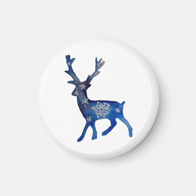 Deer Christmas Small, 3.2 Cm Round Magnet (Front)