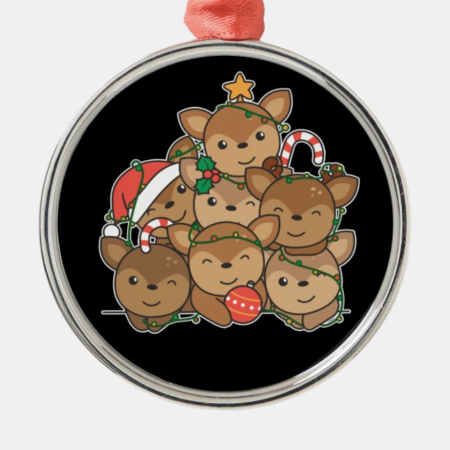 Deer Christmas Tree Funny Animal Christmas Ceramic Metal Tree Decoration (Front)