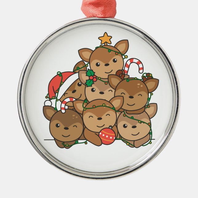 Deer Christmas Tree Funny Animal Christmas Ceramic Metal Tree Decoration (Front)