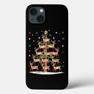 Deer Christmas Tree Funny Holiday Cute Reindeer  iPhone 13 Case