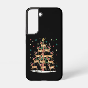 Deer Christmas Tree Funny Holiday Cute Reindeer Samsung Galaxy Case