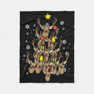 Deer Christmas Tree Xmas Hunting Hunt Men Dad Men  Fleece Blanket