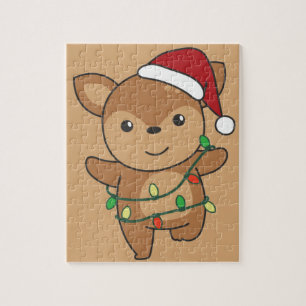 Deer Christmas Winter Animals Deer Jigsaw Puzzle
