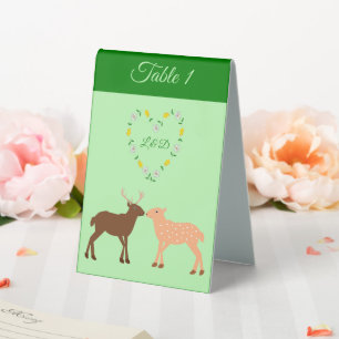 Deer Couple and Daisy Heart Custom Wedding