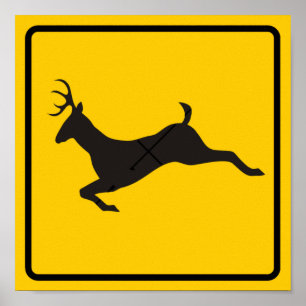 Deer Crossing Highway Sign