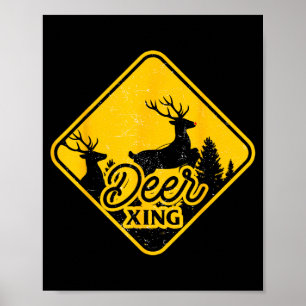 Deer Crossing Sign Christmas Xing Reindeer Funny M