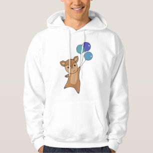 Deer Cute Animal Flies Up With Balloons Hoodie