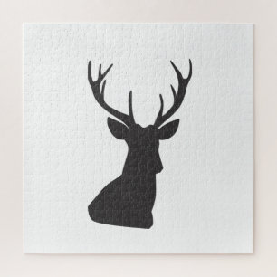Deer Deer Silhouette Silhouette Animal Wild Postca Jigsaw Puzzle