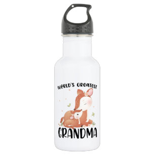 Deer Doe and Fawn World's Greatest Grandma 532 Ml Water Bottle