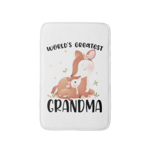 Deer Doe and Fawn World's Greatest Grandma Bath Mat
