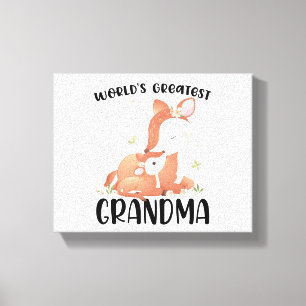 Deer Doe and Fawn World's Greatest Grandma Canvas Print