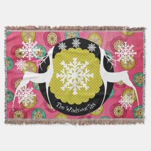 Deer Dots and Snowflake Orbs Holiday Throw