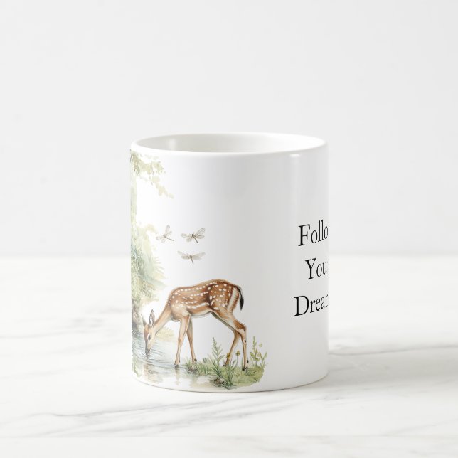 Deer Dragonflies Dream Coffee Mug (Center)