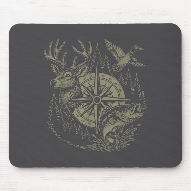 Deer Duck Fishing Hunting Solves Most Of My Proble Mouse Mat (Front)