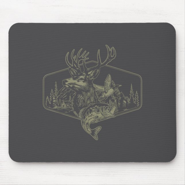 Deer Duck Fishing Hunting Solves Most Of My Proble Mouse Mat (Front)