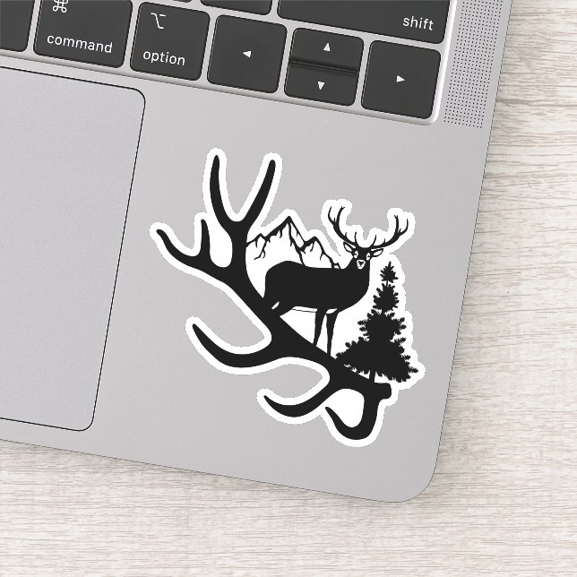 Deer Elk Hunting Outdoors  Die Cut Sticker (Detail)
