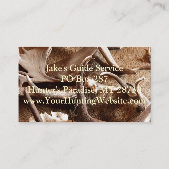 Deer Elk Moose Antlers Hunting Gift Ideas Hunters Business Card (Front)