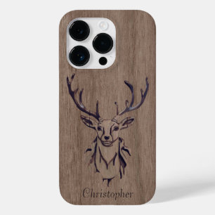 Deer - engraved wood - wooden Case-Mate iPhone 14 pro case