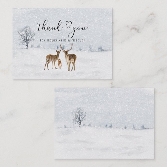 Deer Family and Baby it is cold outside baby showe Card (Front/Back)
