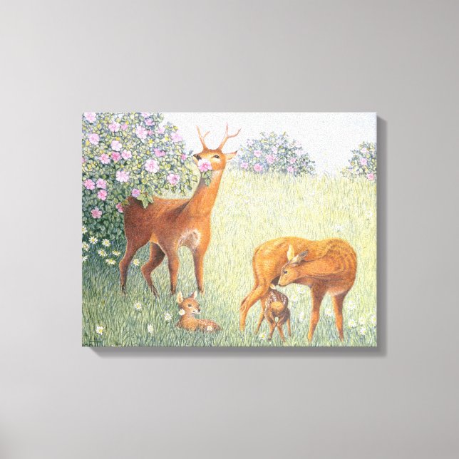 Deer Family Canvas Print (Front)