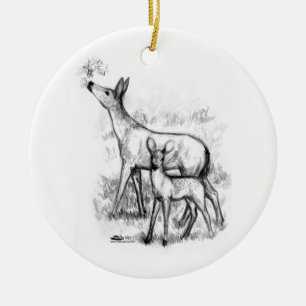 Deer Family Ceramic Tree Decoration