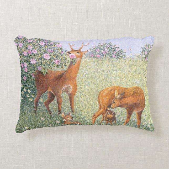 Deer Family Decorative Cushion (Front)