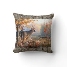 Deer Family Playing In Field