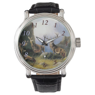 Deer family watch gift painting