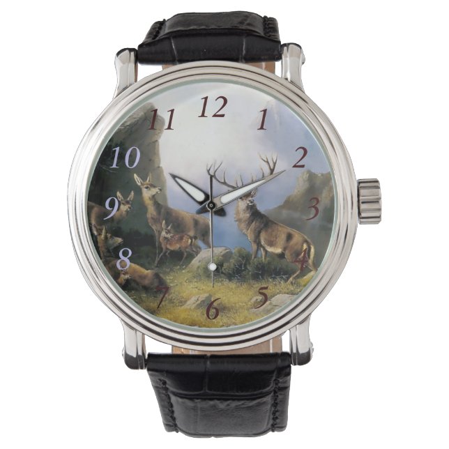 Deer family watch gift painting (Front)