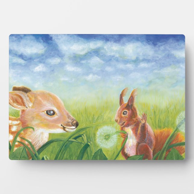 Deer Fawn and Squirrel  Plaque (Front)