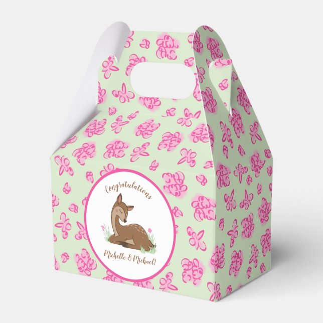 Deer Fawn Baby Shower Favour Box (Front Side)