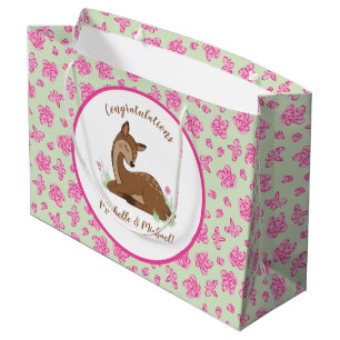 Deer Fawn Baby Shower Large Gift Bag