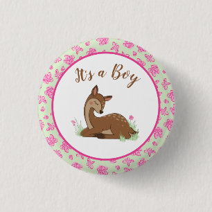 Deer Fawn Baby Shower Woodland Animals 3 Cm Round Badge
