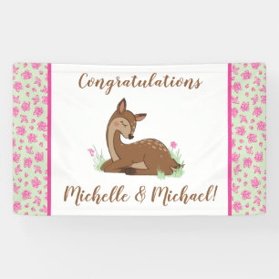 Deer Fawn Baby Shower Woodland Animals Banner