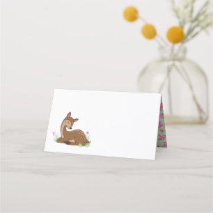 Deer Fawn Baby Shower Woodland Animals Place Card