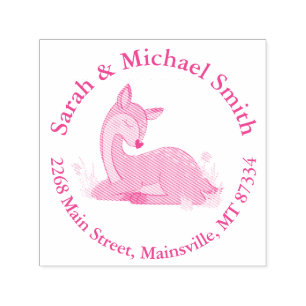 Deer Fawn Baby Shower Woodland Animals Self-inking Stamp