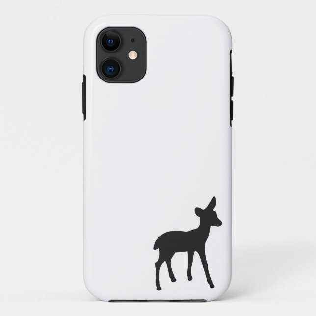 Deer fawn black white silhouette kawaii cute Case-Mate iPhone case (Back)