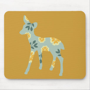Deer fawn country pattern silhouette mouse mat