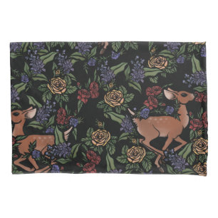 Deer Fawn Floral Pattern Pillowcase