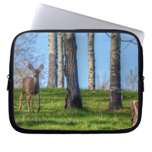 Deer Fawn & Forest Trees Wildlife Animal Photo Laptop Sleeve
