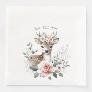 Deer Fawn Woodland Animal Baby Shower Napkin