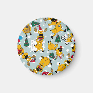 Deer Festive: Christmas Pattern Design Magnet
