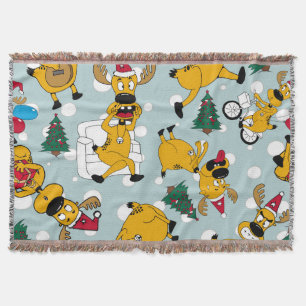 Deer Festive: Christmas Pattern Design Throw Blanket
